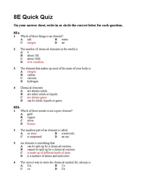 Exploring Science 8e Quick Quiz Answers Reader