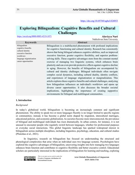 Exploring the Benefits and Challenges of Bilingualism