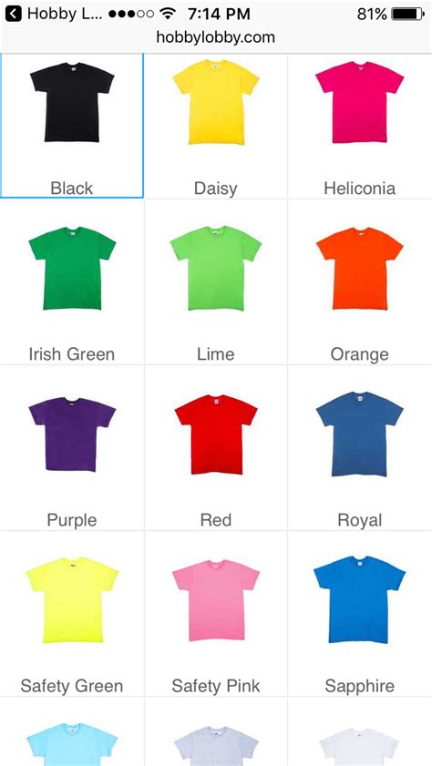 Exploring the Spectrum of Hobby Lobby T-Shirt Colors