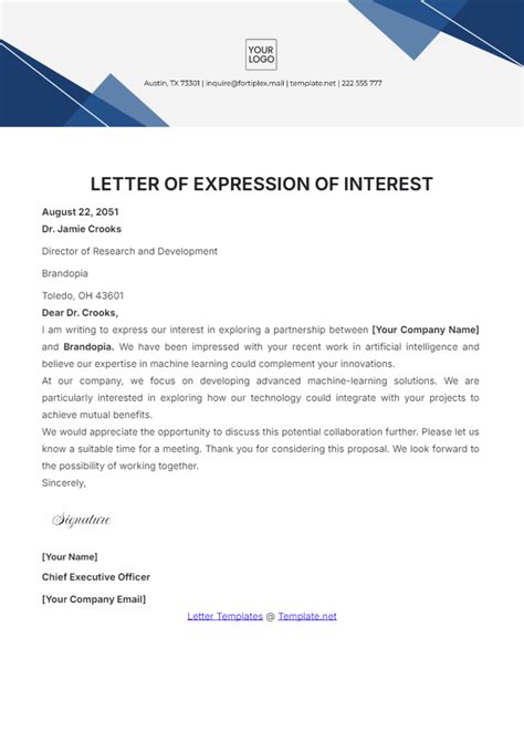 Express Of Interest Letter Template