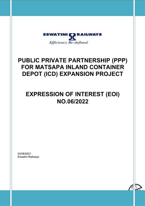 Expression of Interest (EoI) For Public Private Partnership pdf Epub