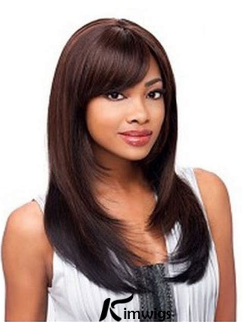 Exquisite Auburn Straight Shoulder Length African American Wigs