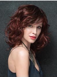 Exquisite Shoulder Length Wavy Auburn Classic Wigs