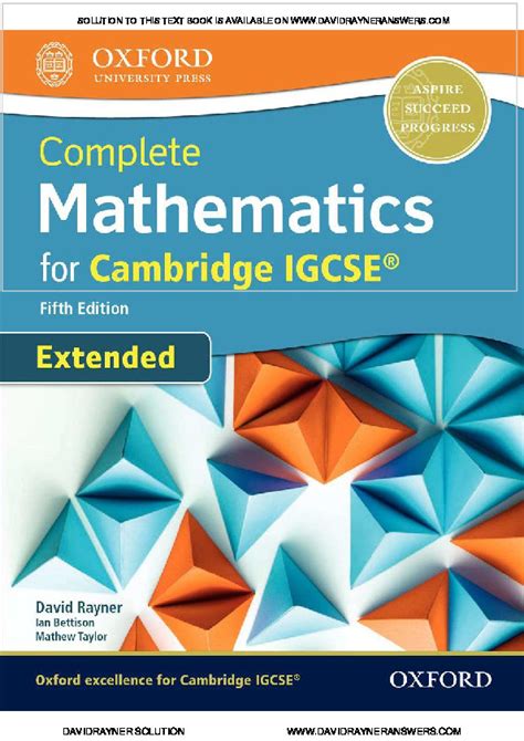 Extended Mathematics For Igcse David Rayner Solutions Reader