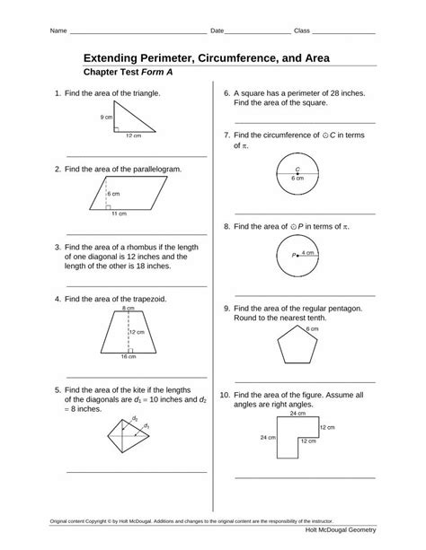 Extending Perimeter Circumference And Area Test Answers Kindle Editon