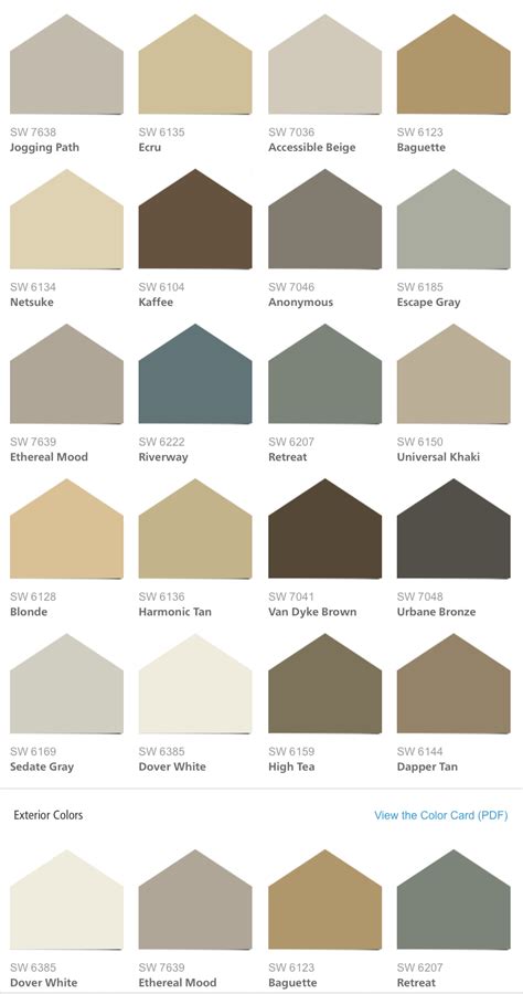 Exterior Paint Color Chart
