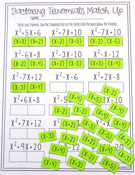 Extra Practice 21 Factoring Polynomials Answers PDF