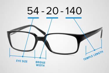 Eyeglass Frame Size Chart