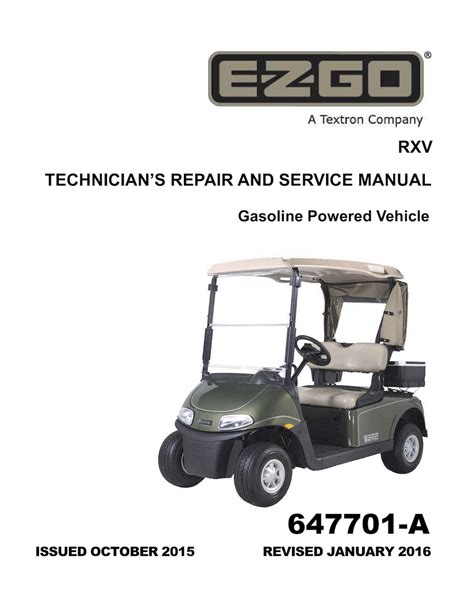 Ezgo Rxv 2008 Golf Cart Service Manual Ebook PDF