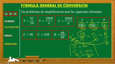 Fórmula de Conversión: