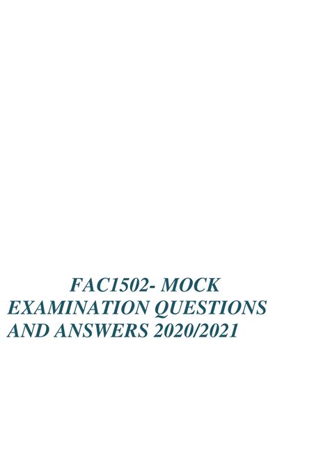FAC1502 ANSWERS TO UNISAS EXAM PAPERS Ebook Kindle Editon