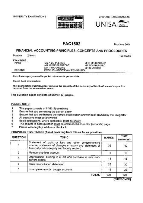 FAC1502 ANSWERS TO UNISAS EXAM PAPERS Ebook Kindle Editon