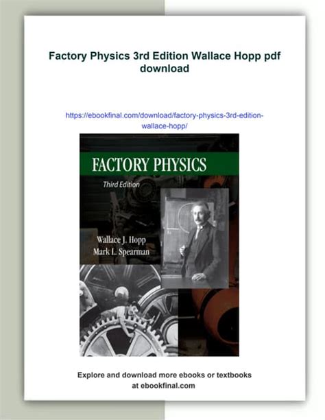 FACTORY PHYSICS SOLUTION MANUAL HOPP DOWNLOAD Ebook Reader