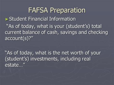FAFSA: Total Current Balance of Cash Savings and Checking Accounts