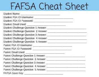 FAFSA Practice Worksheet: A Step-by-Step Guide