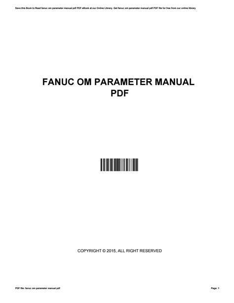 FANUC OM PARAMETERS MANUAL Ebook Reader