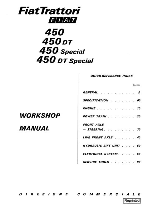 FIAT 450 TRACTOR WORKSHOP MANUAL Ebook Kindle Editon