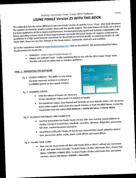 FINALE USER MANUAL Ebook Epub