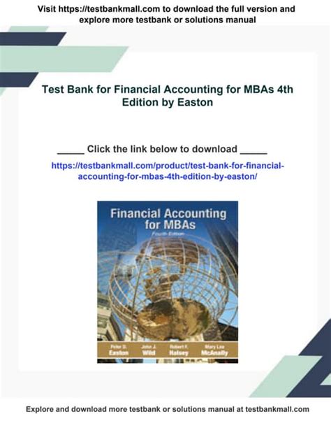 FINANCIAL ACCOUNTING FOR MBAS 5TH EDITION TEST BANK Ebook PDF