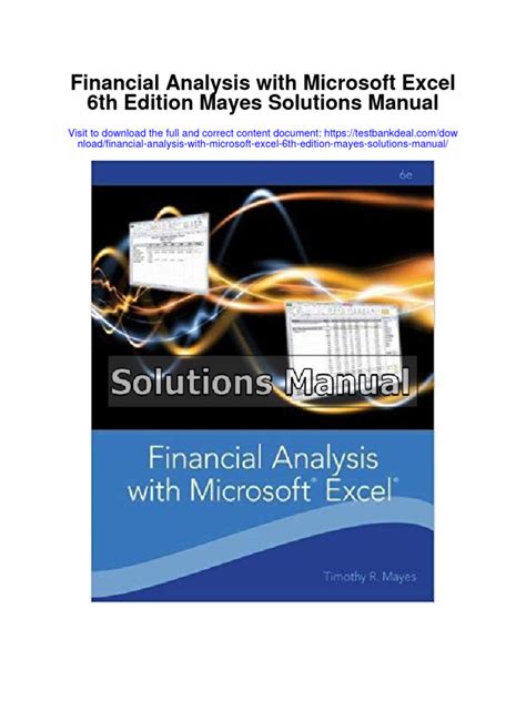 FINANCIAL ANALYSIS WITH MICROSOFT EXCEL 6TH EDITION SOLUTION MANUAL Ebook PDF