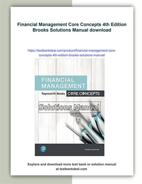 FINANCIAL MANAGEMENT CORE CONCEPTS BROOKS SOLUTIONS MANUAL Ebook Kindle Editon