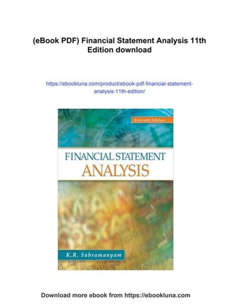 FINANCIAL STATEMENT ANALYSIS 11TH EDITION SOLUTION MANUAL Ebook Doc