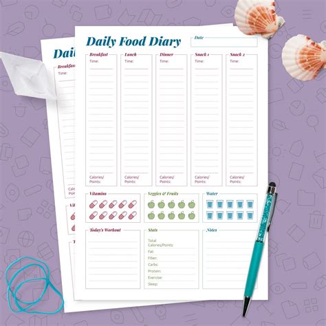 FOOD DIARYMy Diet Diary Calorie for 365 days Food Journal Meal Planner Epub