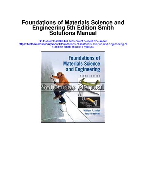 FOUNDATIONS OF MATERIALS SCIENCE AND ENGINEERING 5TH EDITION SOLUTION MANUAL Ebook Doc