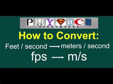 FPS to Meters Per Second: A Comprehensive Guide