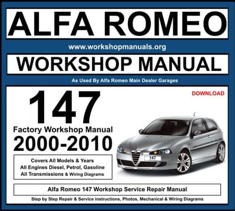 FREE ALFA ROMEO 147 SERVICE MANUAL PDF Ebook Kindle Editon