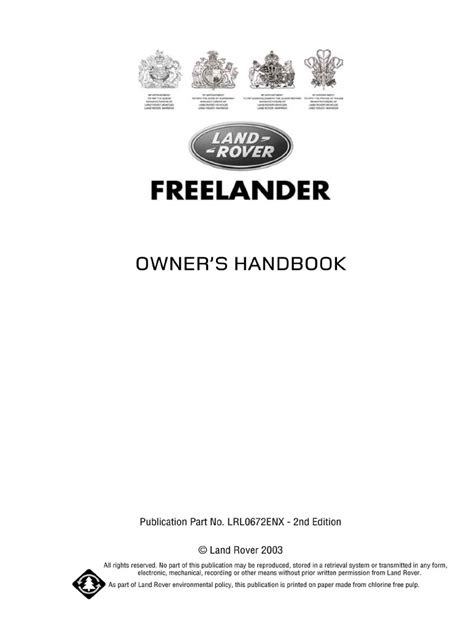 FREELANDER OWNERS MANUAL PDF Ebook Kindle Editon