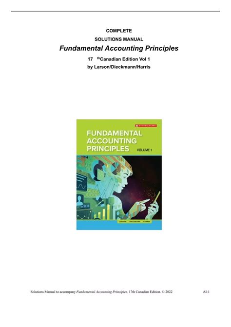 FUNDAMENTAL ACCOUNTING PRINCIPLES VOLUME 1 13TH CANADIAN EDITION SOLUTIONS Ebook PDF