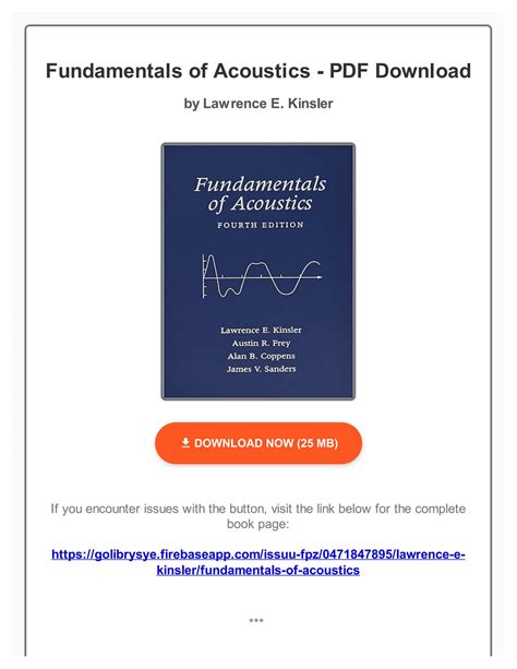 FUNDAMENTALS OF ACOUSTICS KINSLER SOLUTION MANUAL Ebook Doc