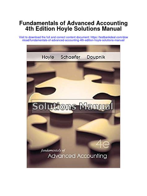 FUNDAMENTALS OF ADVANCED ACCOUNTING 4TH EDITION SOLUTIONS ..  Ebook Doc