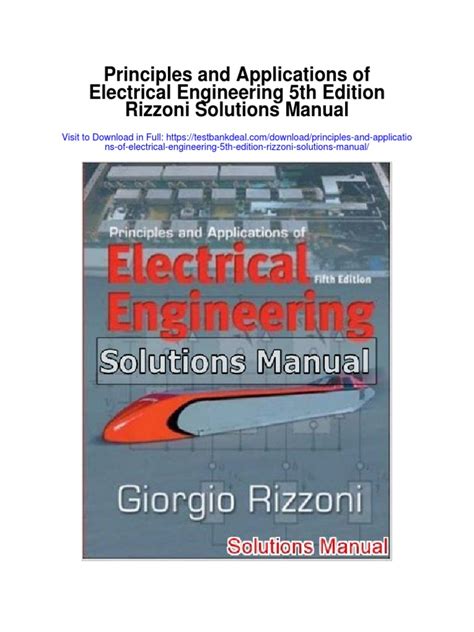 FUNDAMENTALS OF ELECTRICAL ENGINEERING SOLUTIONS MANUAL RIZZONI Ebook Reader