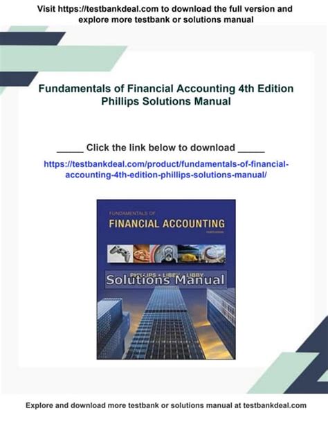 FUNDAMENTALS OF FINANCIAL ACCOUNTING 4TH EDITION ANSWER KEY Ebook Doc