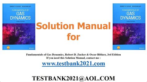 FUNDAMENTALS OF GAS DYNAMICS ZUCKER SOLUTION MANUAL Ebook Kindle Editon