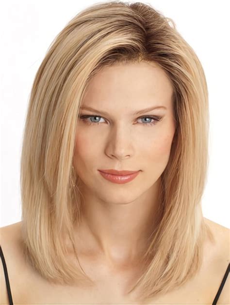 Fabulous Blonde Straight Shoulder Length Lace Front Wigs