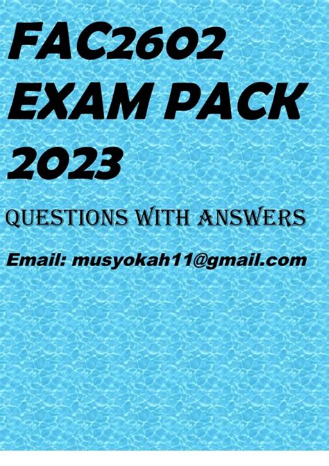 Fac2602 Past Exam Solutions Doc