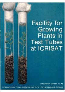 Facility for Growing Plants in Test Tubes at ICRISAT Reader