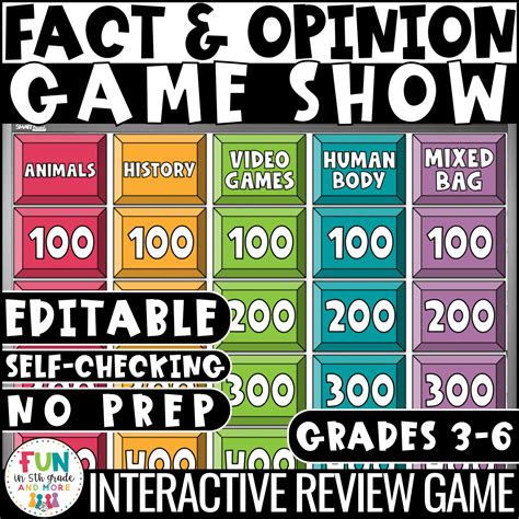 Fact And Opinion Games Printable