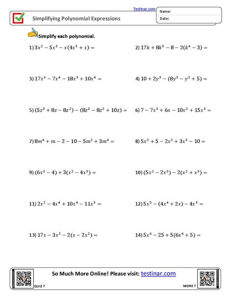 Factor the Polynomial Worksheet: Simplify Complex Expressions with Ease