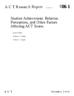 Factors Affecting ACT Scores