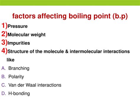 Factors Affecting the Boiling Point of HCl