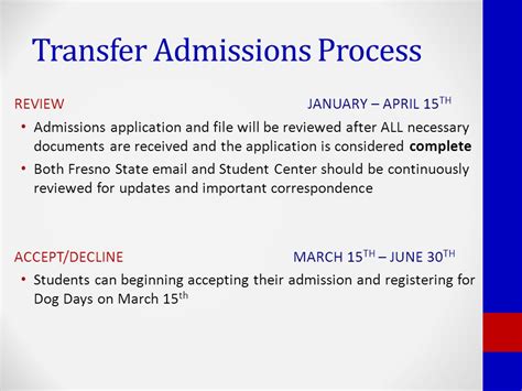 Factors Considered in the Transfer Admission Process
