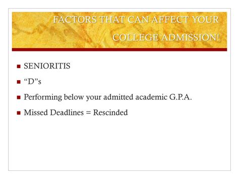 Factors that Affect Admission