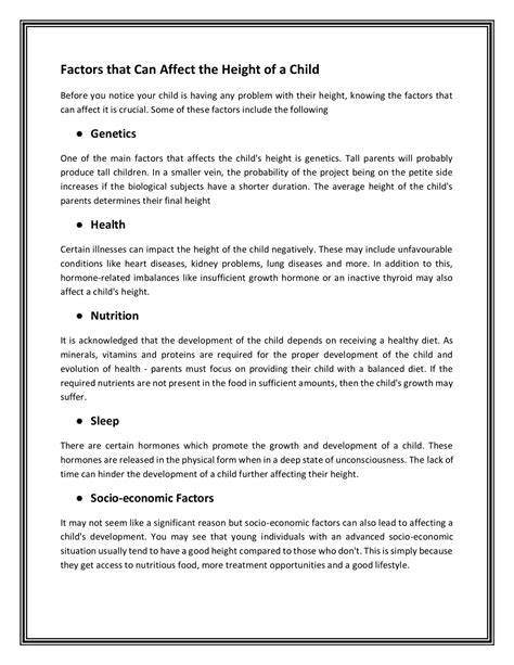 Factors that affect height
