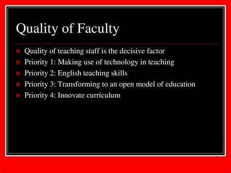 Faculty Quality: