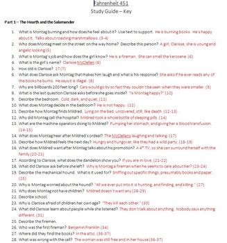 Fahrenheit 451 Part 2 Study Guide Answers Reader