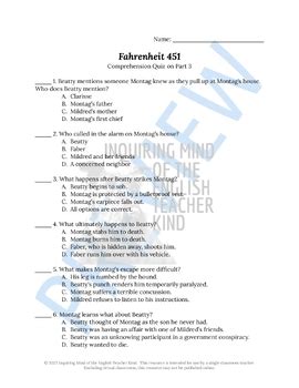 Fahrenheit 451 Questions And Answers Part 3 Kindle Editon